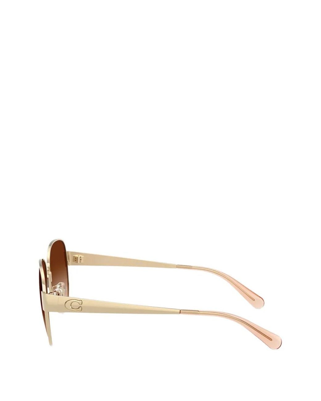 COACH Brown Logo-Plaque Pilot-Frame Sunglasses