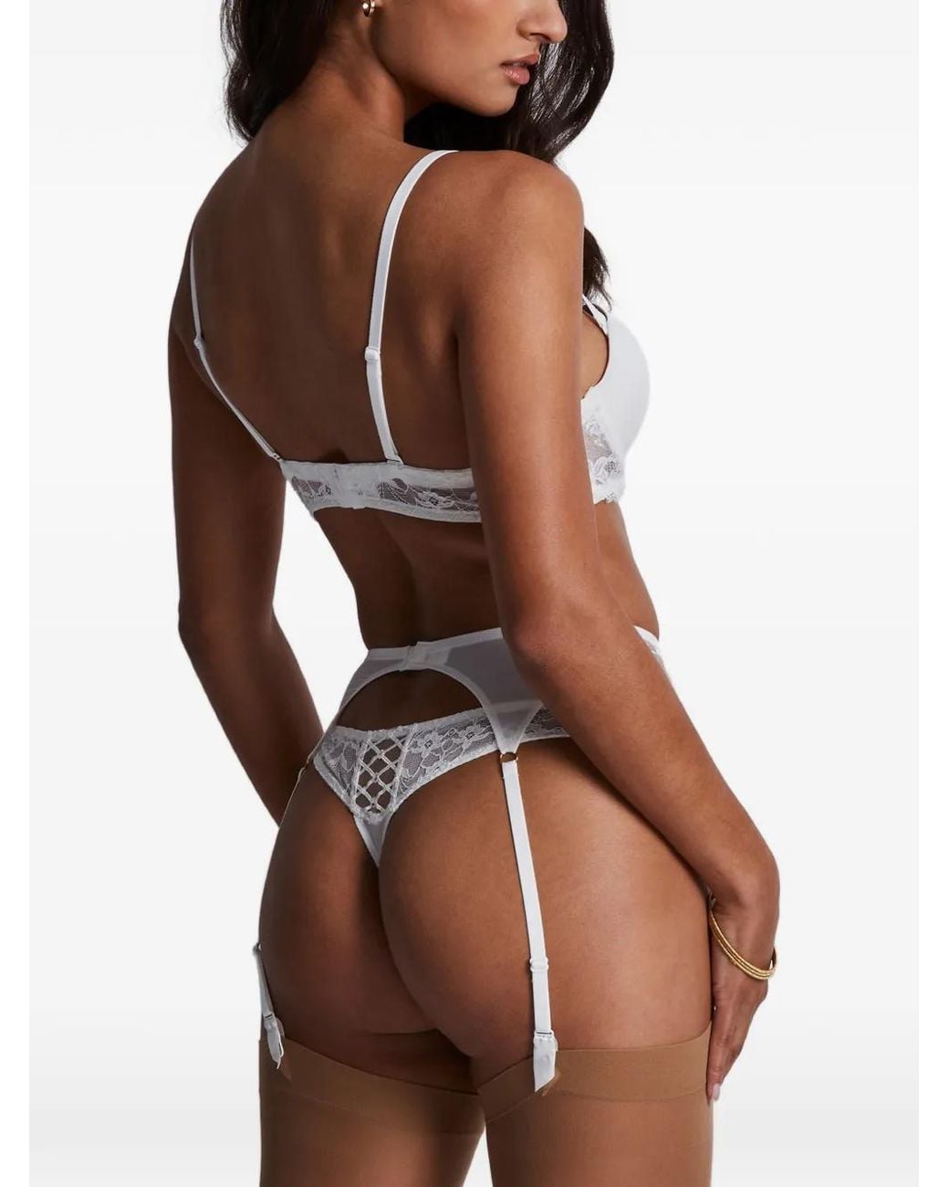 Aubade White Kiss Of Love Lace-Trim Suspender Belt