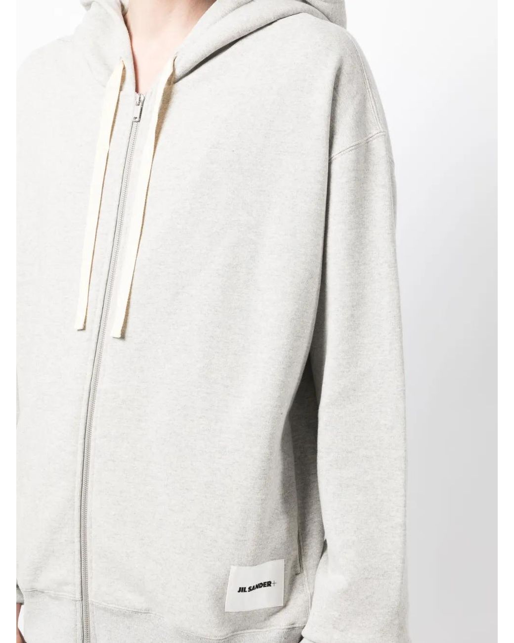 Jil Sander White Logo-Patch Cotton Cardigan for men
