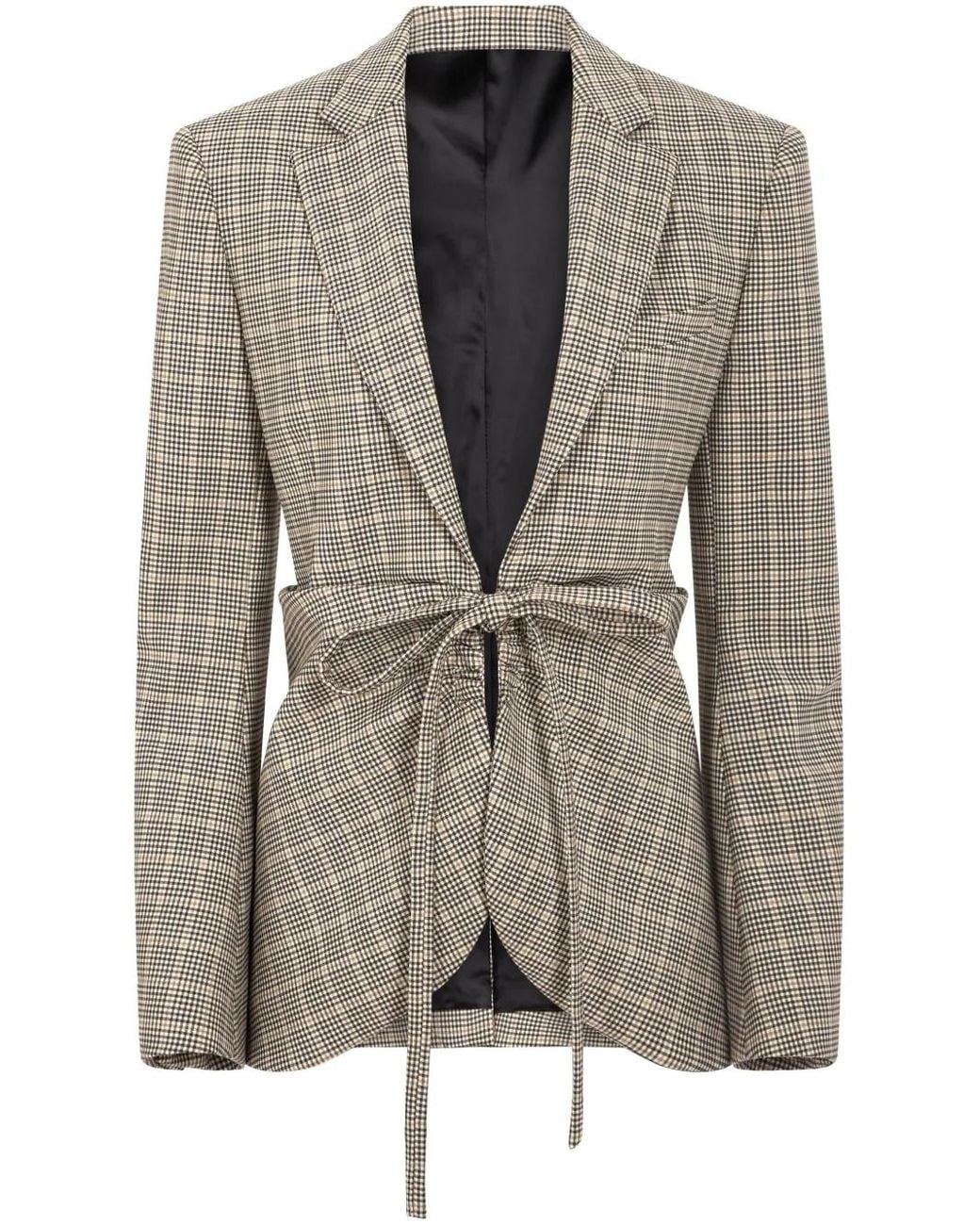 Rabanne Gray Plaid Check Fitted Jacket