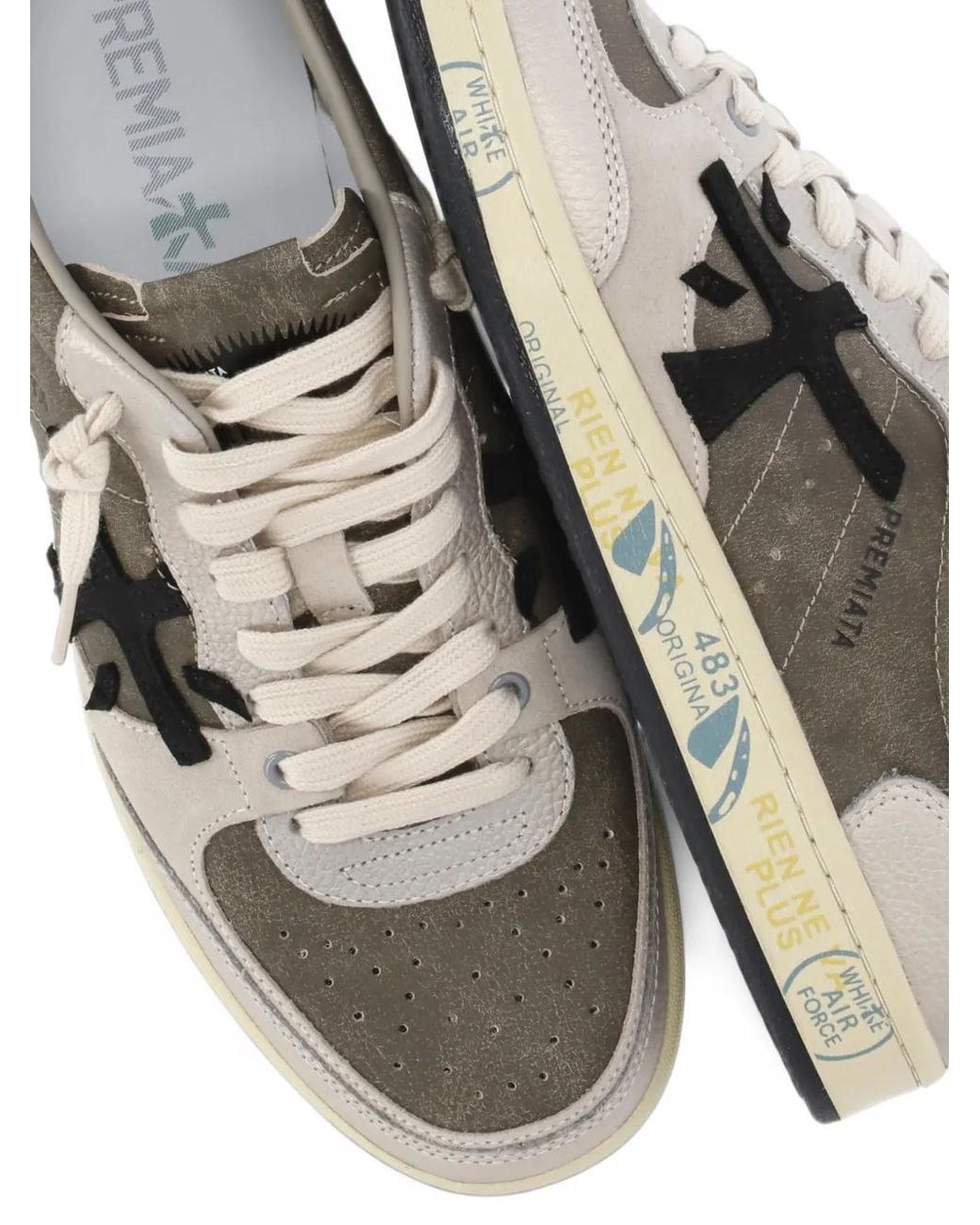 Premiata Multicolor Bskt Clay 8445 Leather Low-Top Sneakers for men