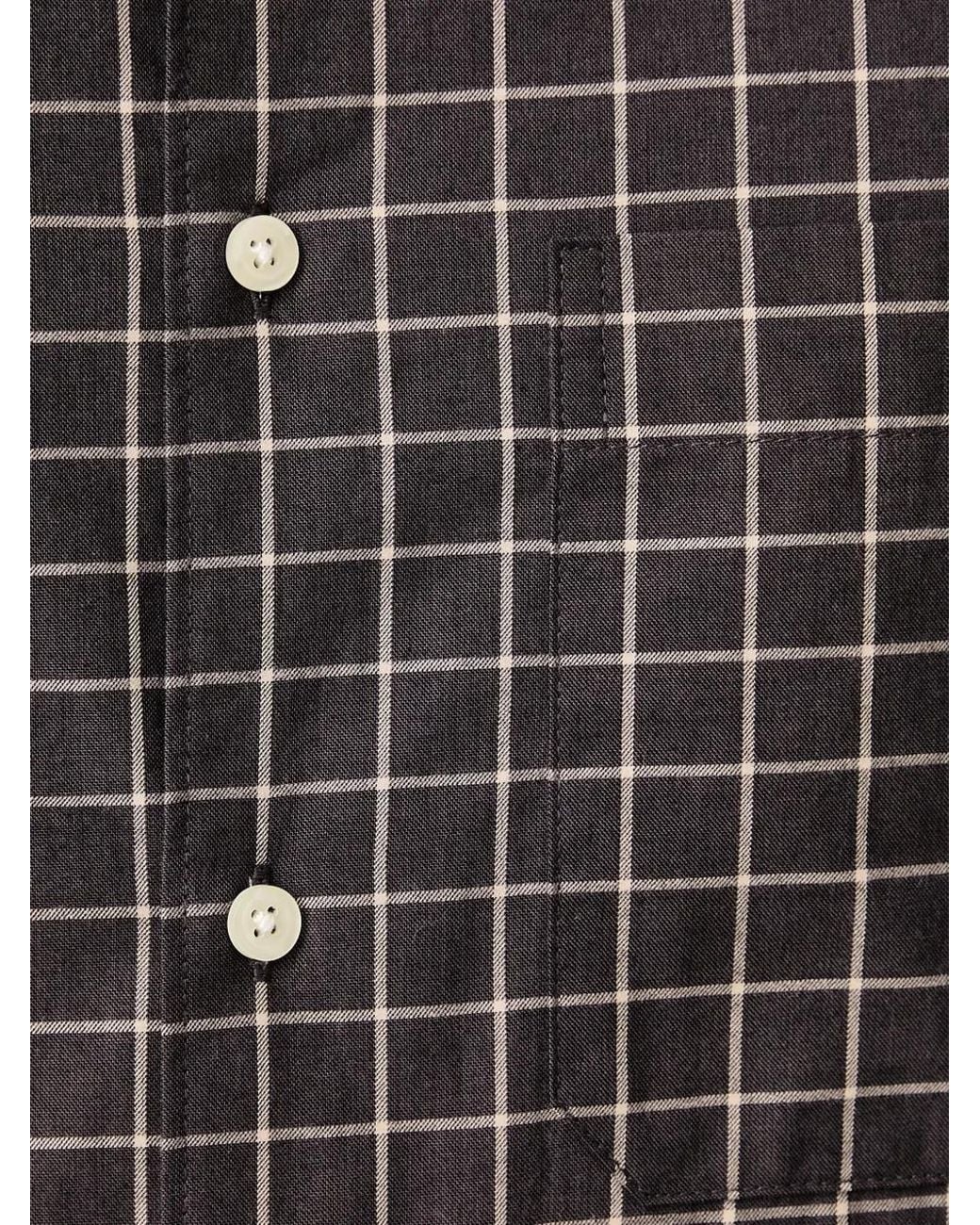 Lindbergh Gray Grid-Check Chest-Pocket Shirt for men