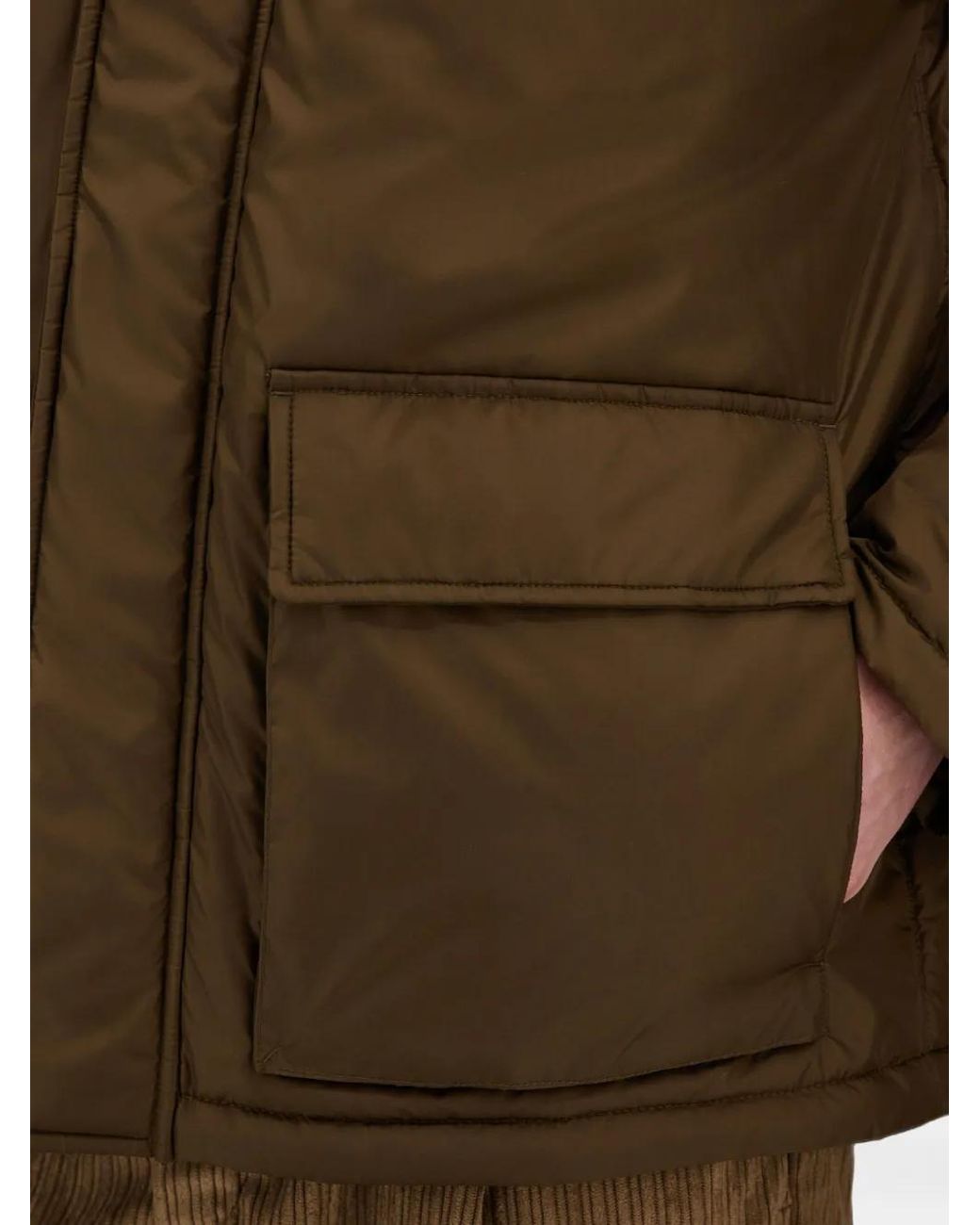 Parka Con Cappuccio E Inserti di Herno in Green da Uomo