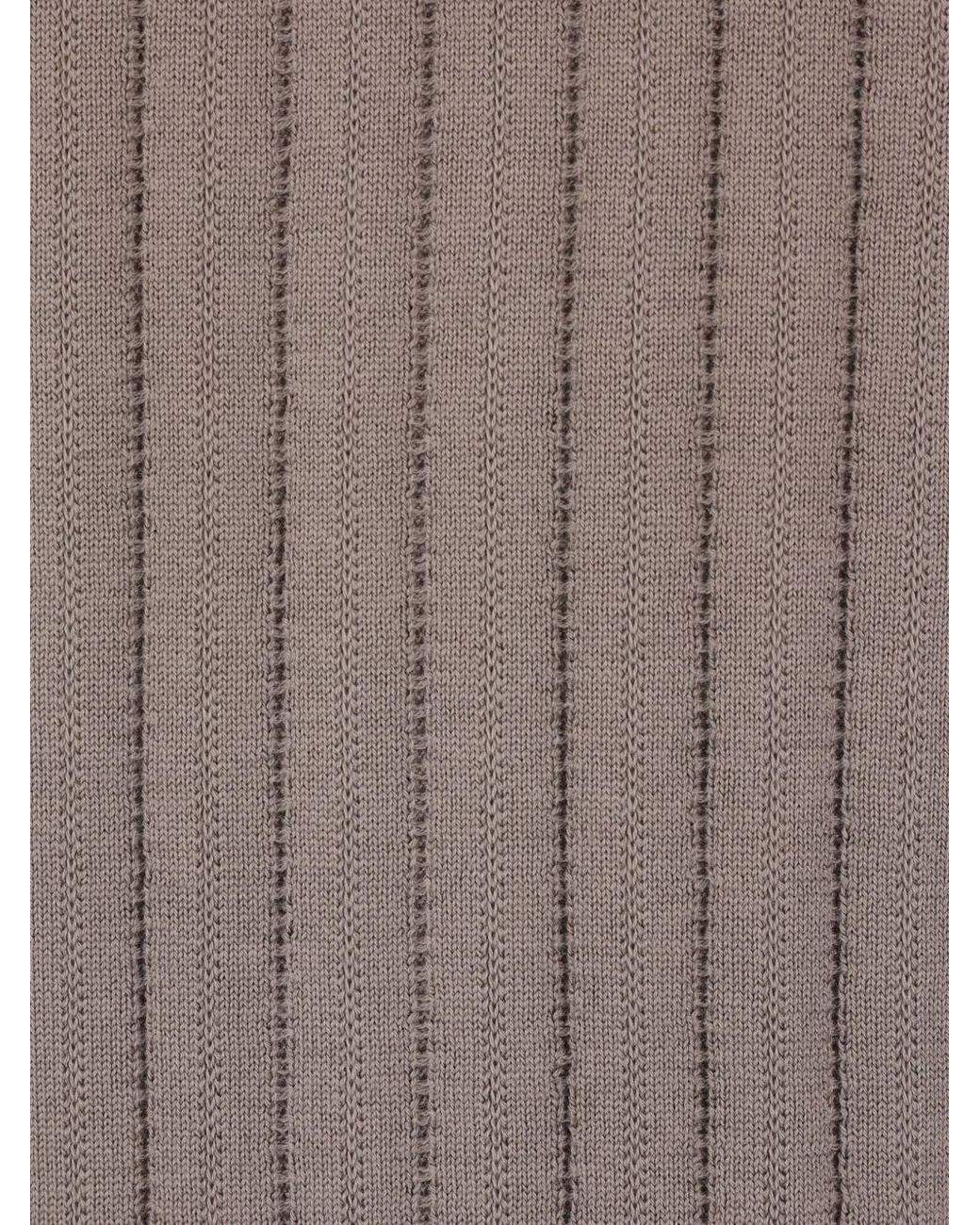 Brunello Cucinelli Brown Short Sleeves Polo Neck Cardigan for men