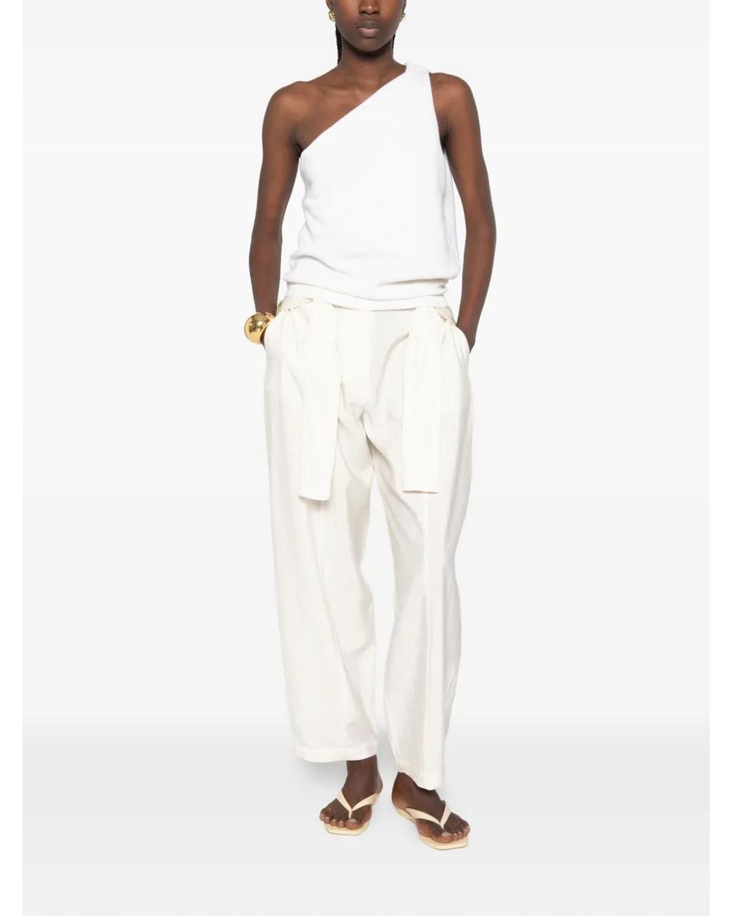 Rohe White One-Shoulder Top