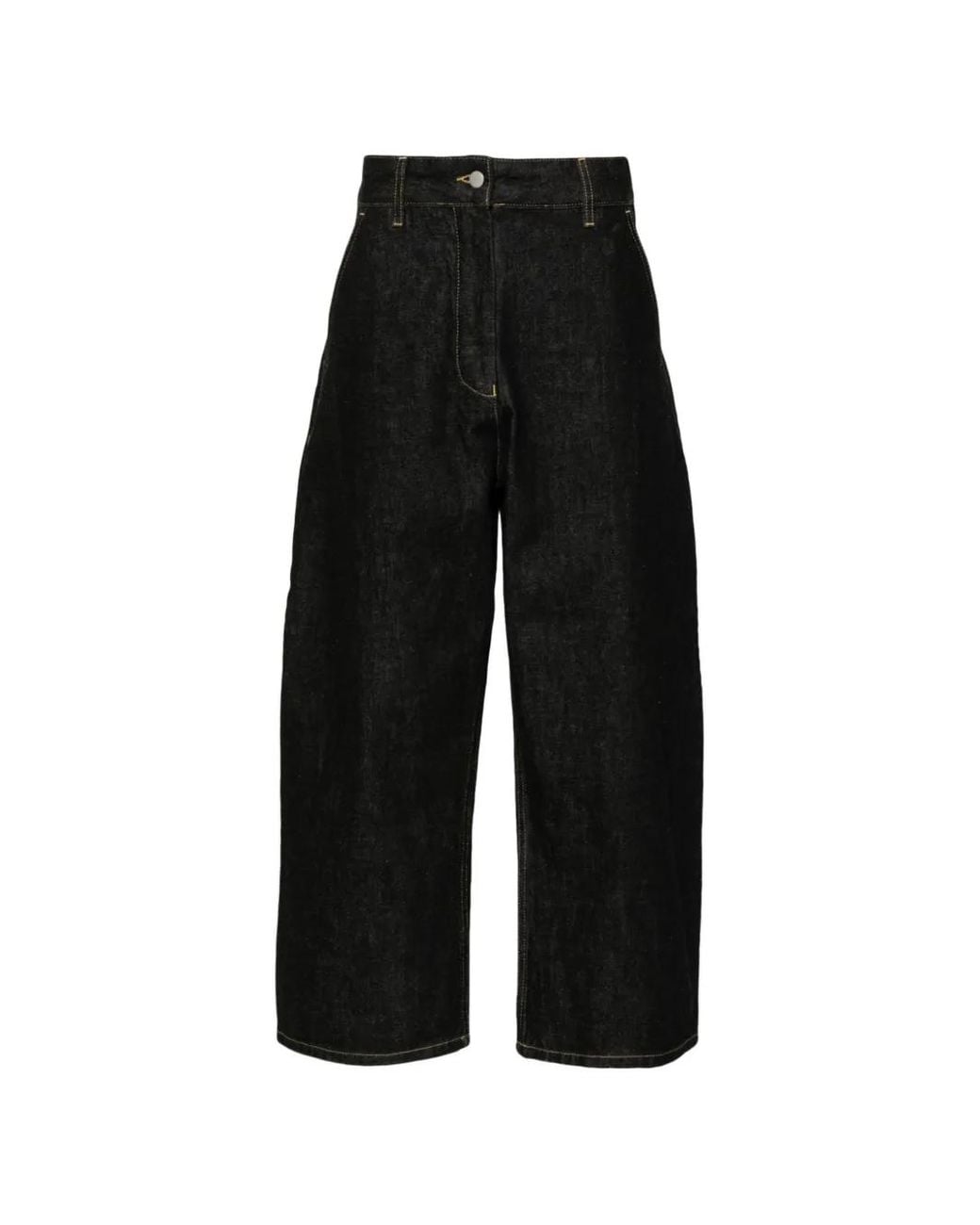 Studio Nicholson Black Chalco Cropped Wide-Leg Jeans