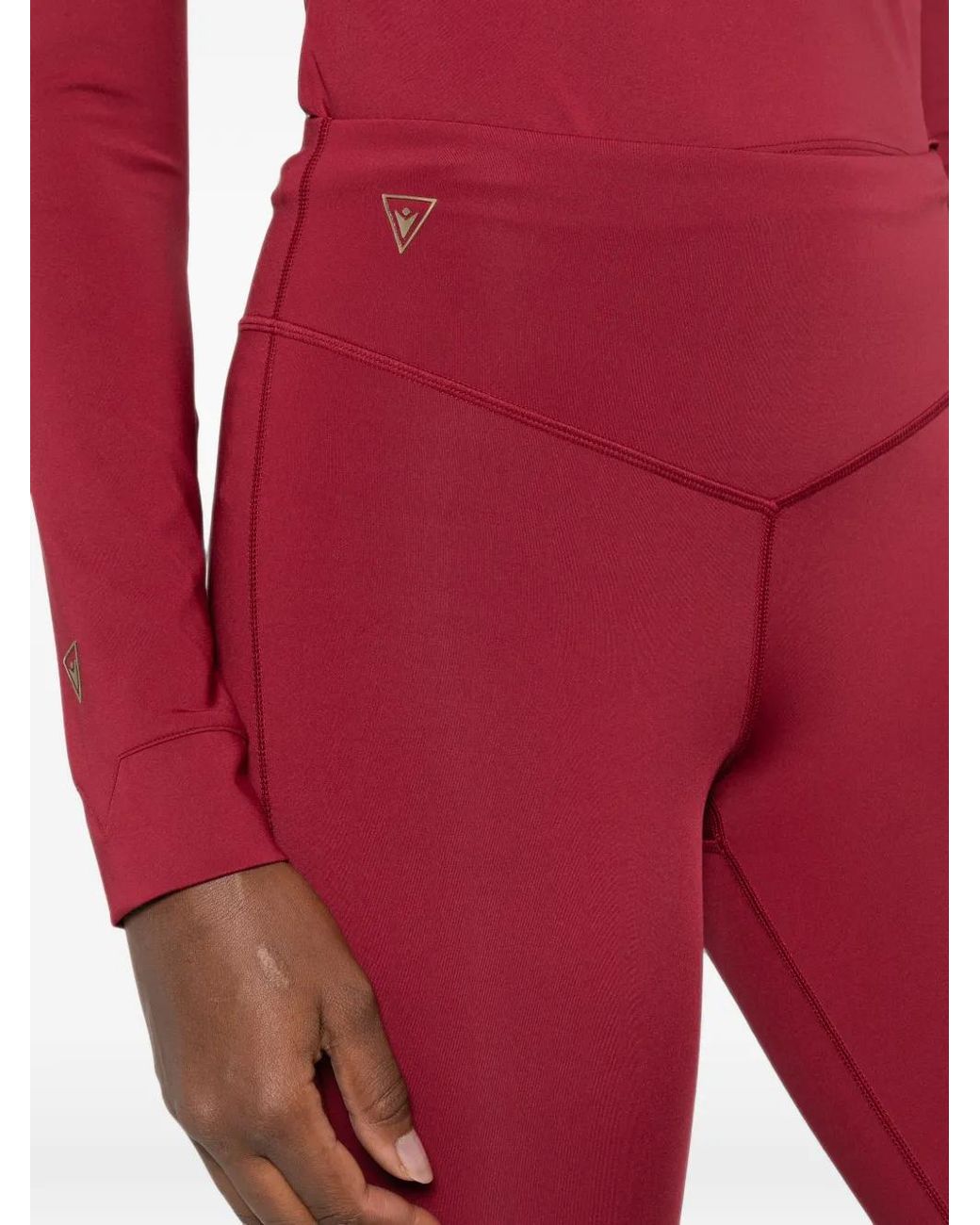 MACRON Red High-Waisted Performance Leggings