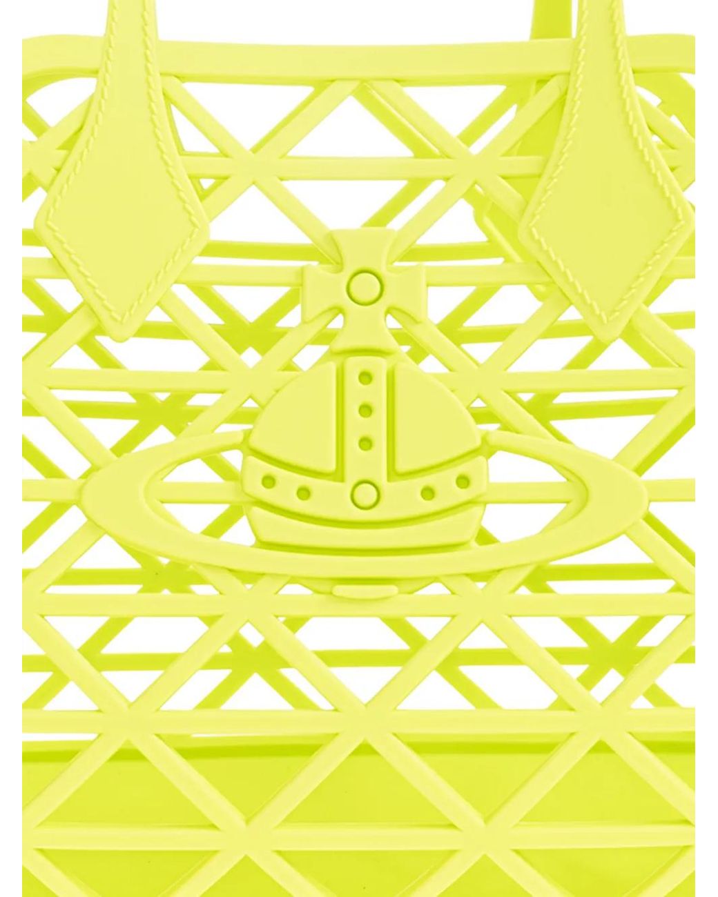 Vivienne Westwood Yellow X-Ray Orb-Detail Lattice Tote Bag