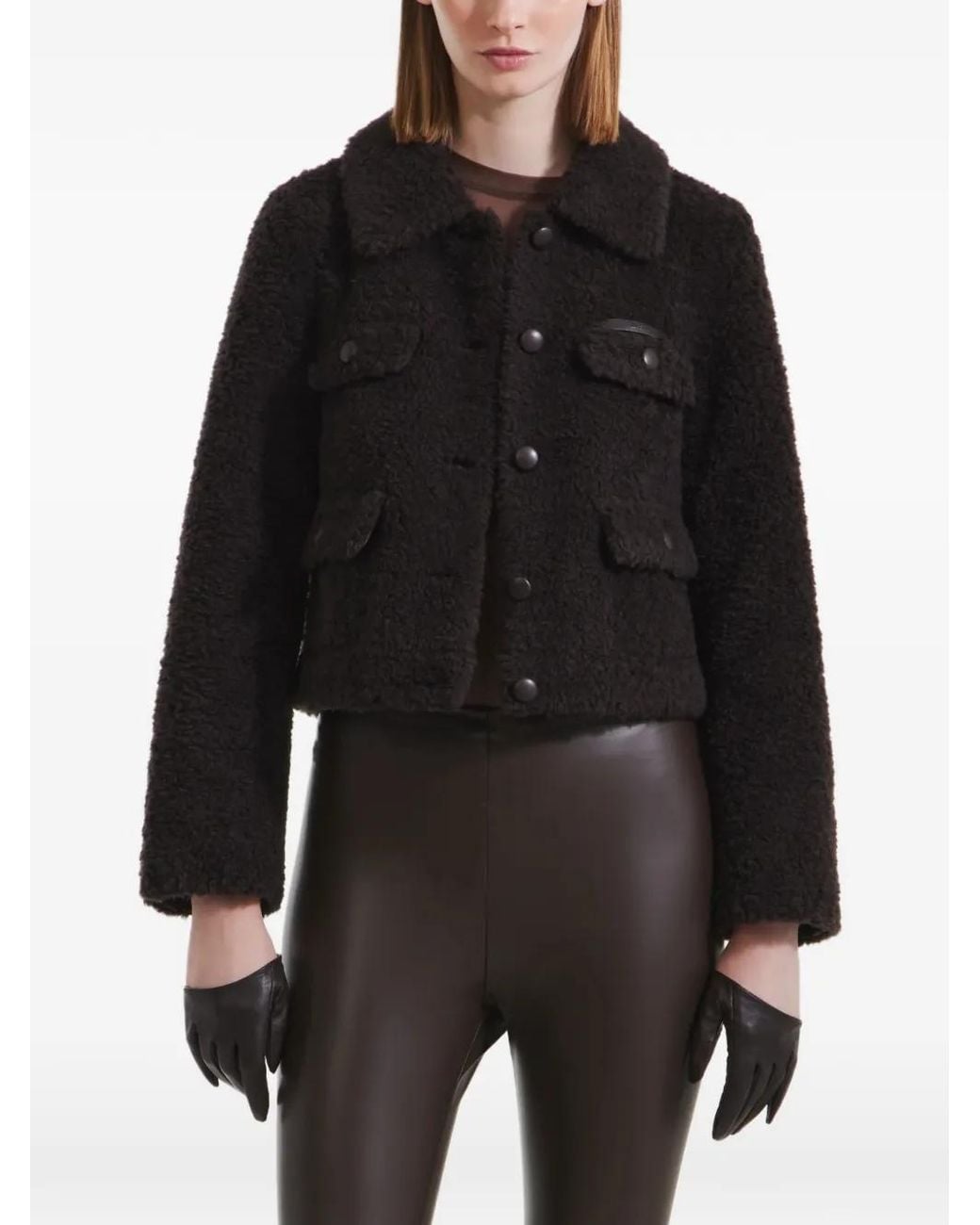 Rudsak Black Blair Cropped Shearling Jacket