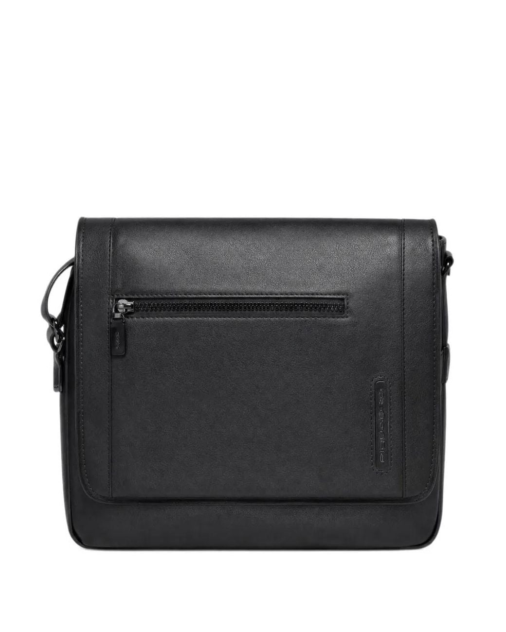 Piquadro Black Logo-Embossed Messenger Bag for men