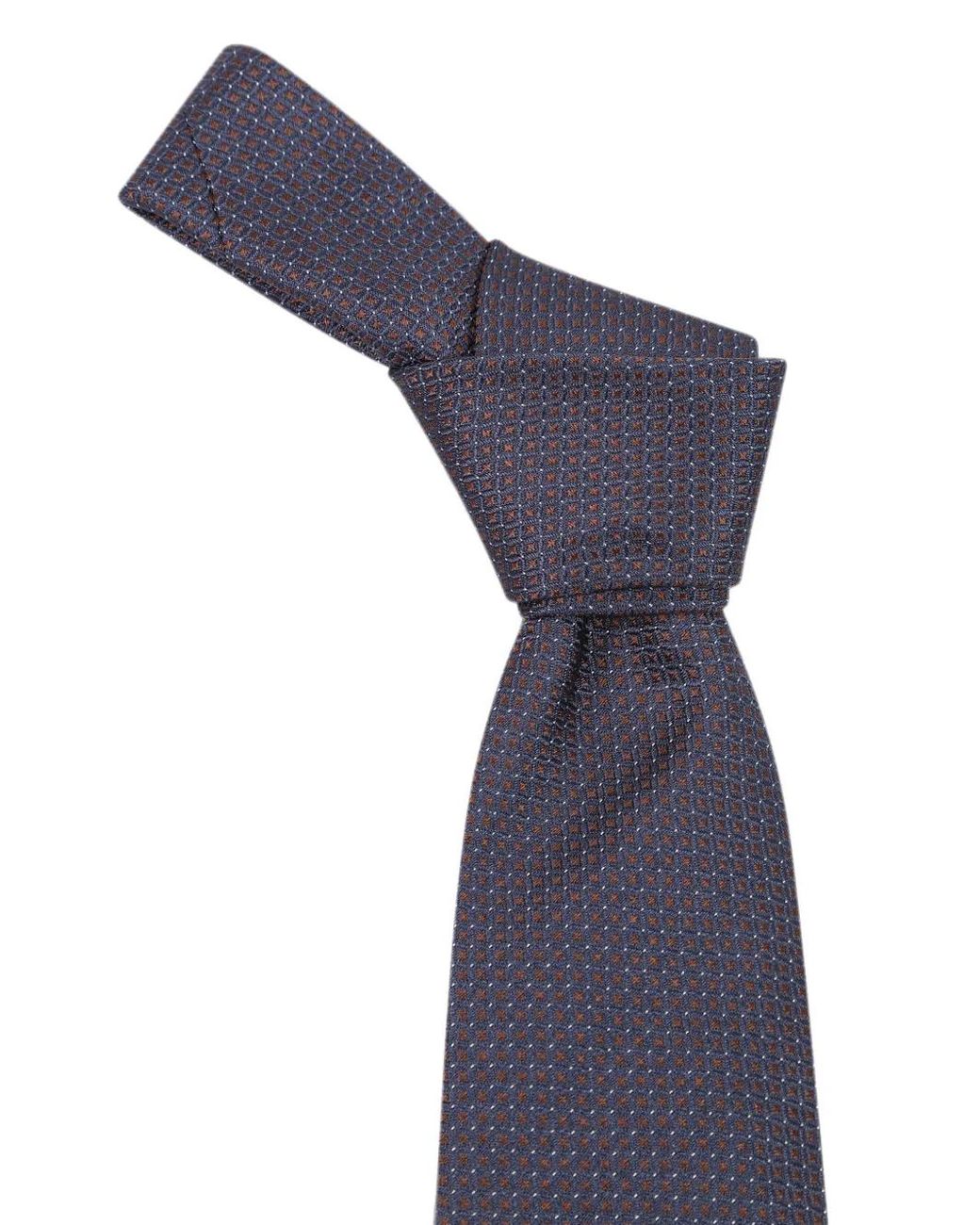 Lardini Blue Geometric-Pattern Silk Tie for men