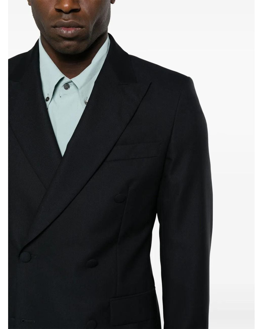Fursac Black Double-Breasted Faille Wool Tuxedo for men