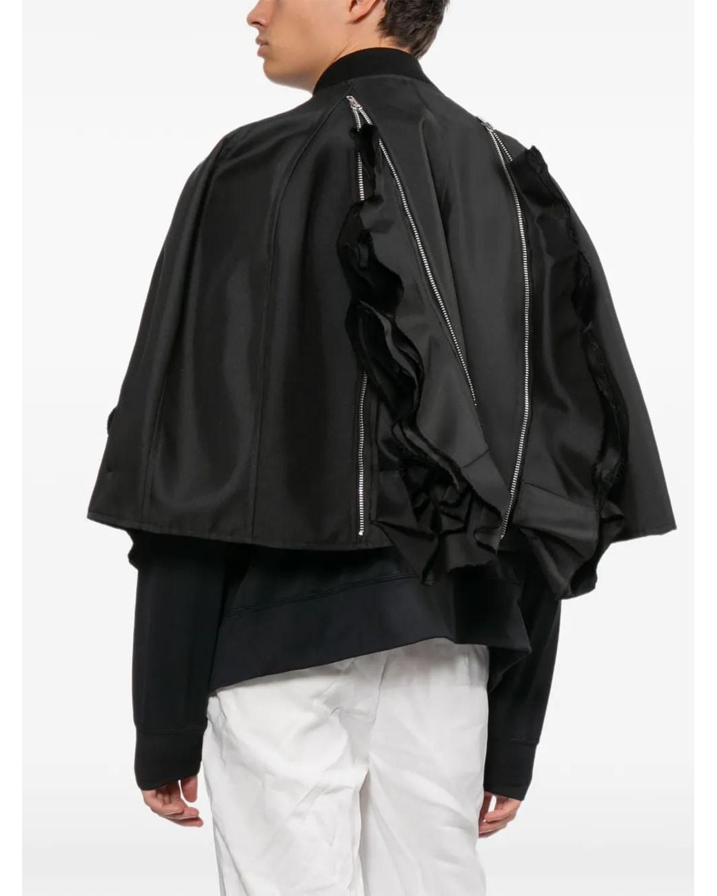 Comme des Garçons Black Ruffled Cropped Jacket for men