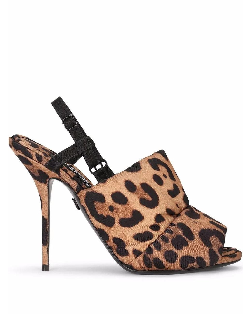 Dolce & Gabbana Brown Leopard-Print Open-Toe Sandals