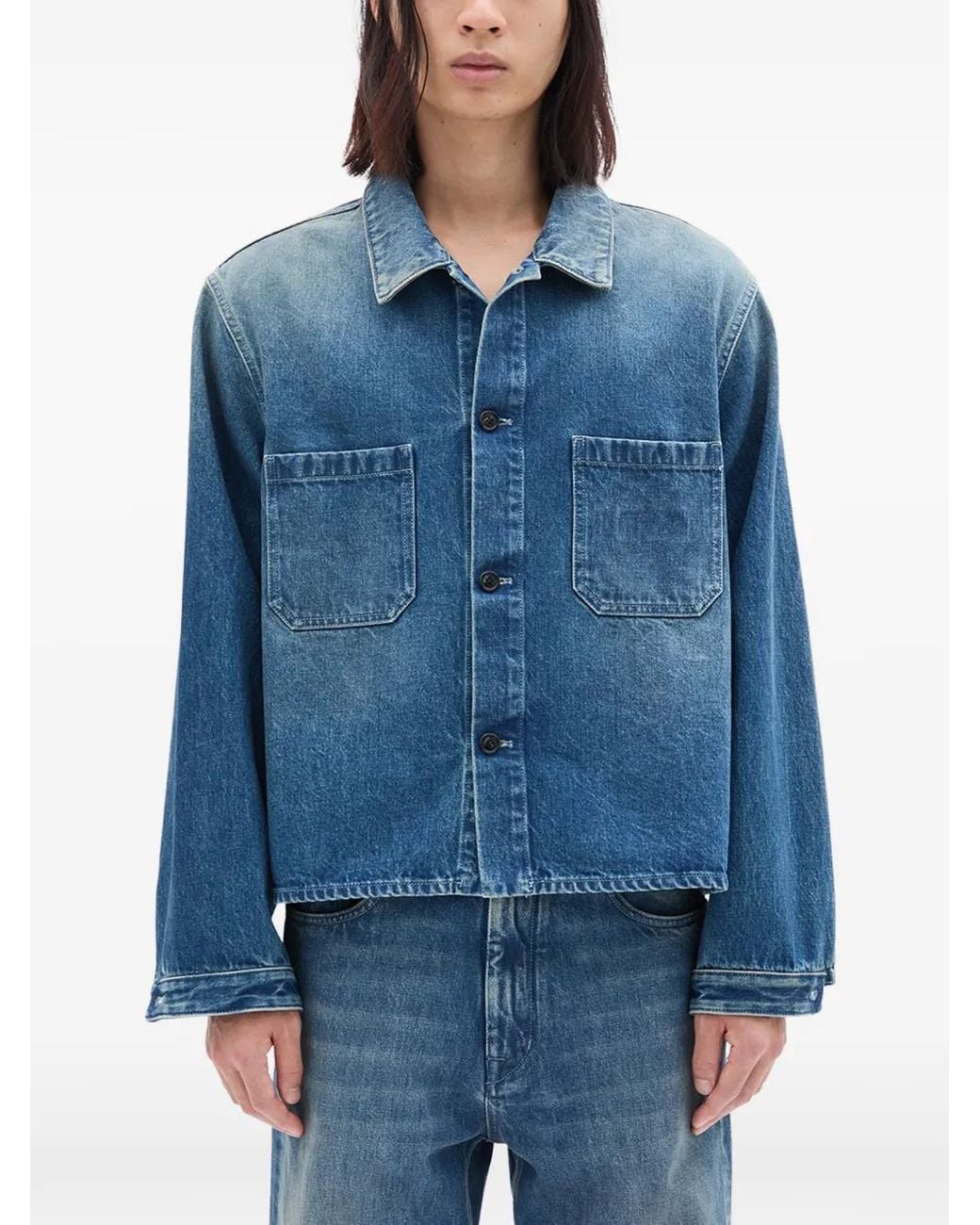 Ann Demeulemeester Blue Juel Boxy-Fit Denim Shirt for men