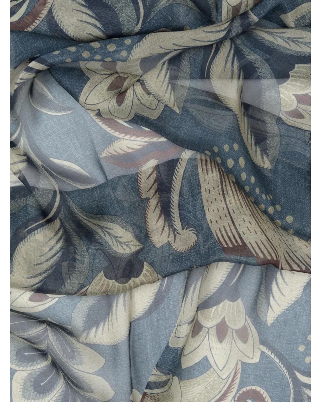 Elizabetta Blue Delfina Floral-Print Scarf
