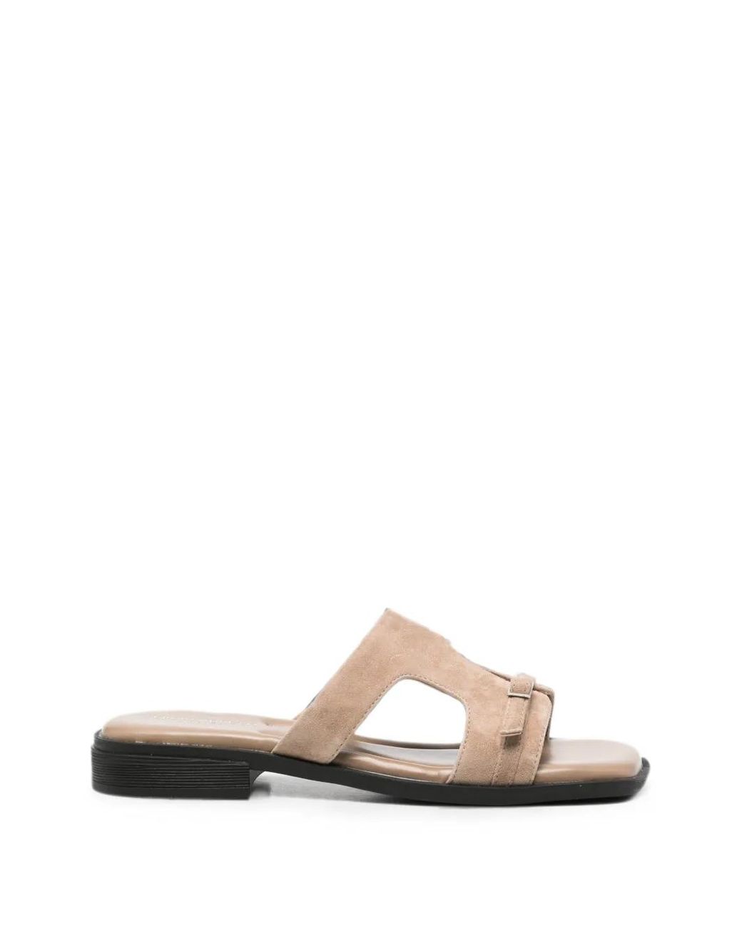 SERGIO MORETTI FIRENZE White Buckle-Detail Suede Sandals