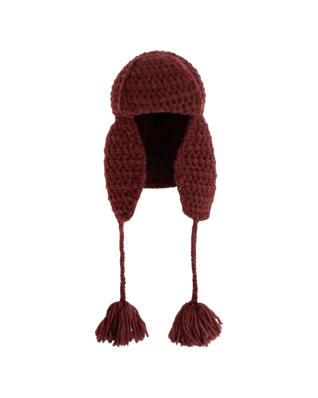 Etro Red Chunky-Knit Ear-Flap Hat