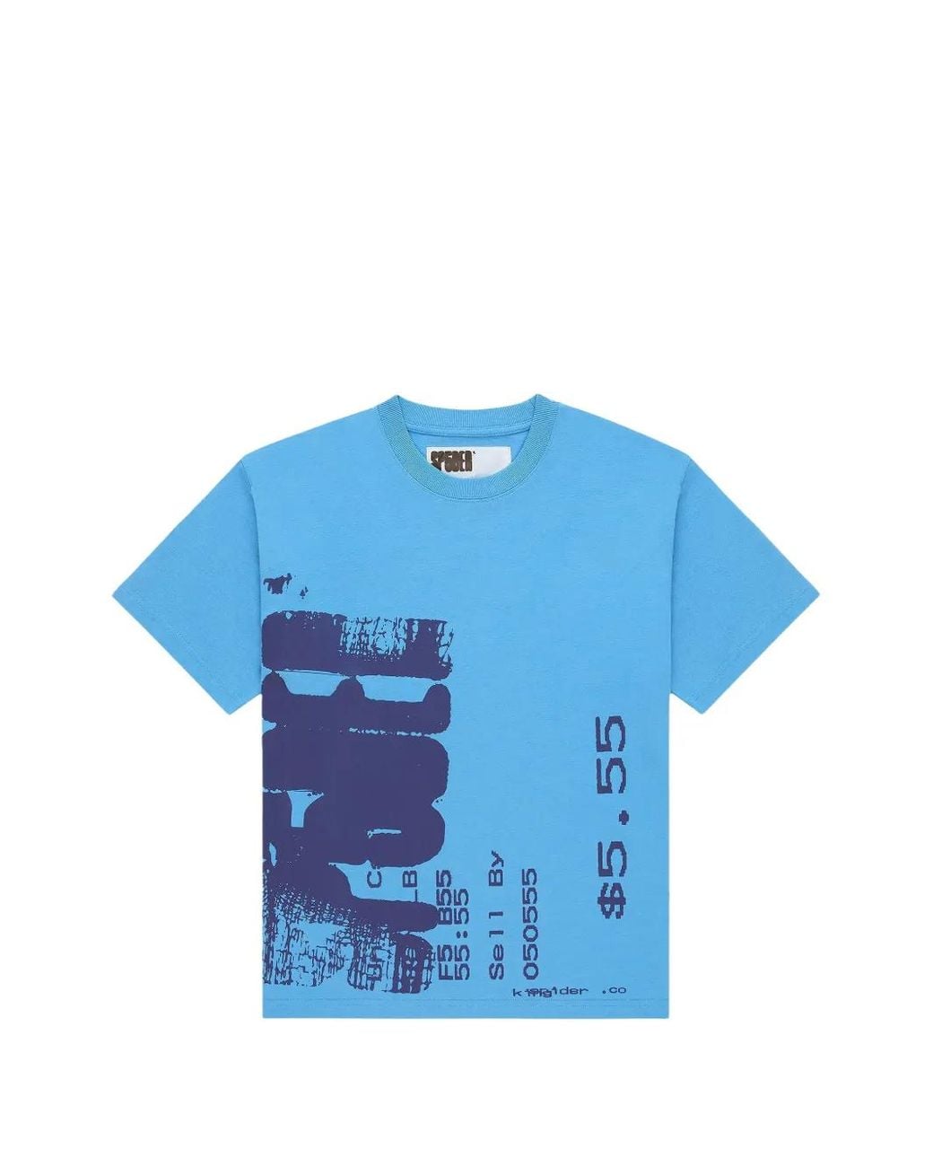 Sp5der Blue Commerce Graphic-Print T-Shirt for men