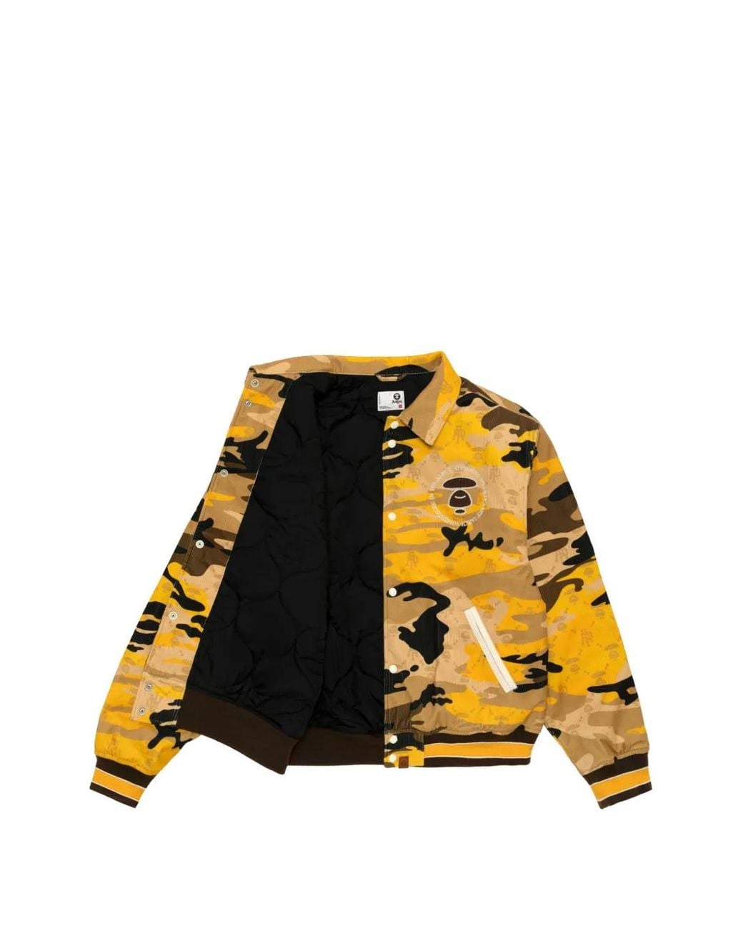 Aape By A Bathing Ape Yellow Aapeunvs Camouflage-Print Bomber Jacket for men