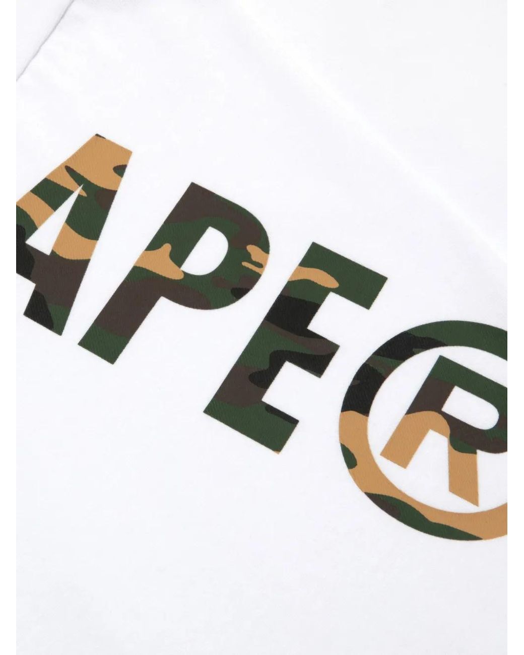 Aape By A Bathing Ape White Camouflage-Print Logo-Print T-Shirt for men