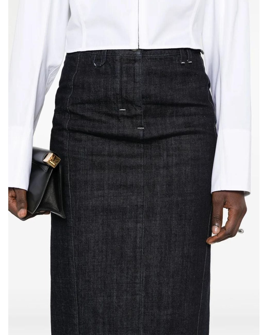Jacquemus Blue Long Skirt Le Jupe De-Nîmes With Slit