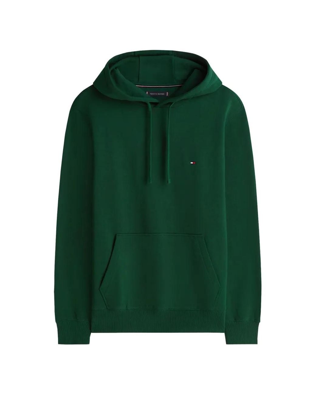 Tommy Hilfiger Green Logo-Patch Hoodie for men