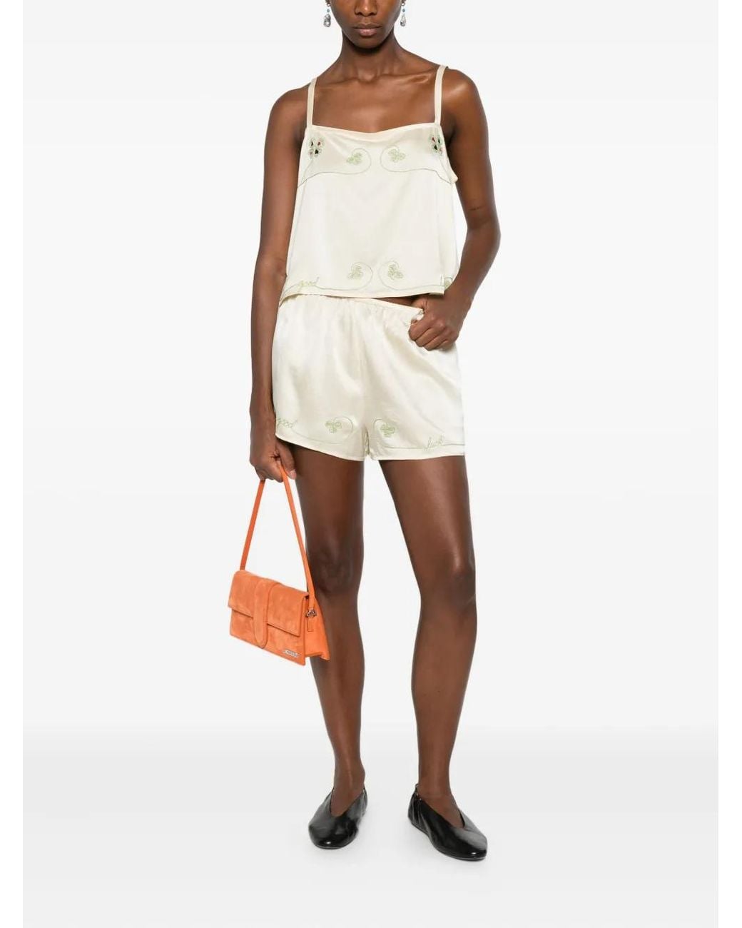 Bode White Luck Draw Shorts