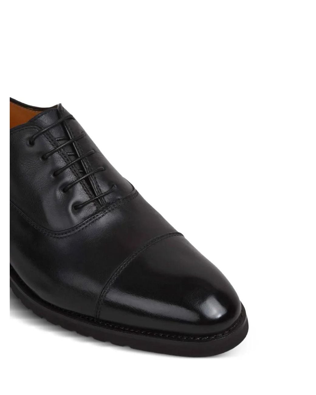 Bontoni Black Savoia Leather Shoes for men