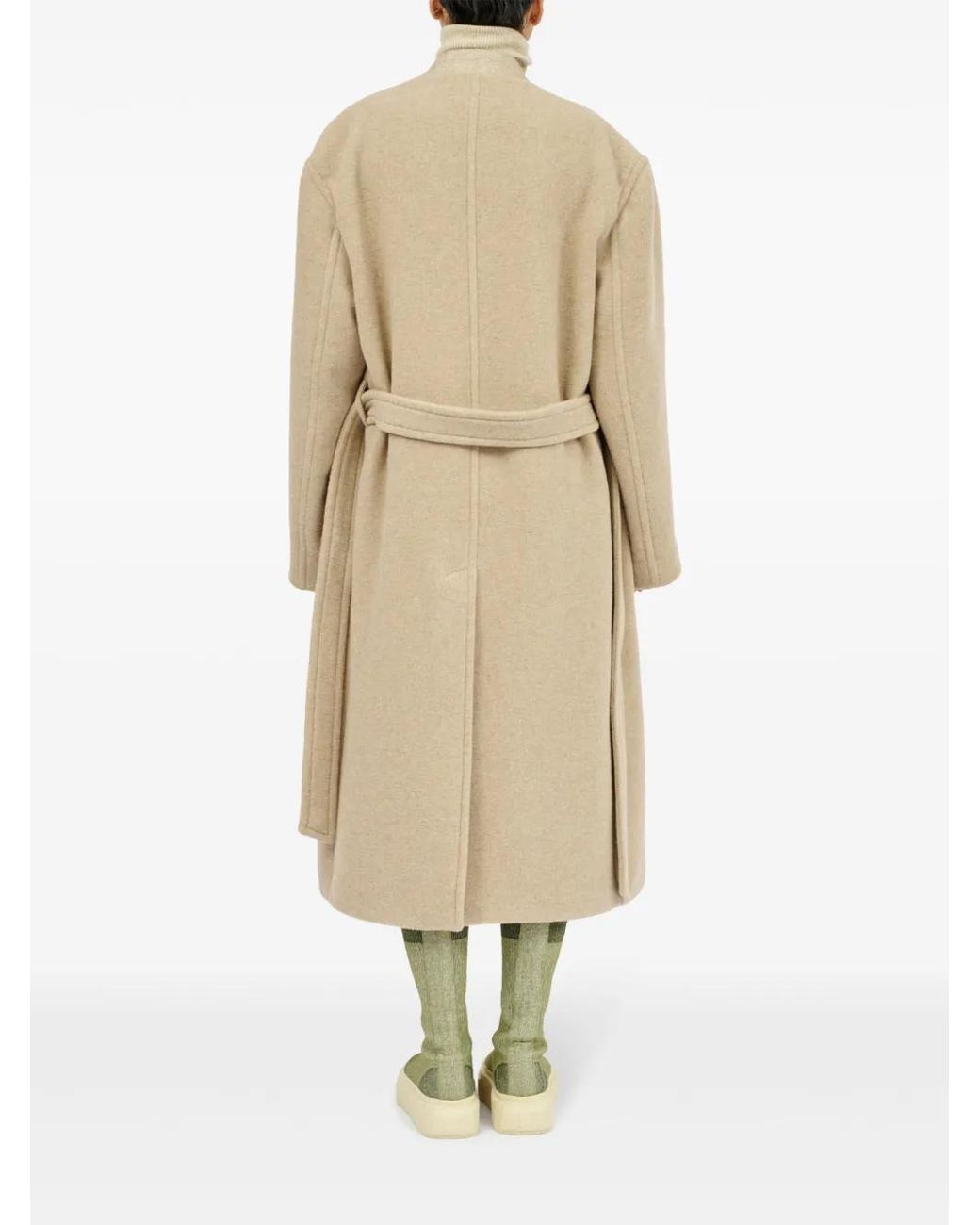 MM6 by Maison Margiela Natural Oversized Pile Coat