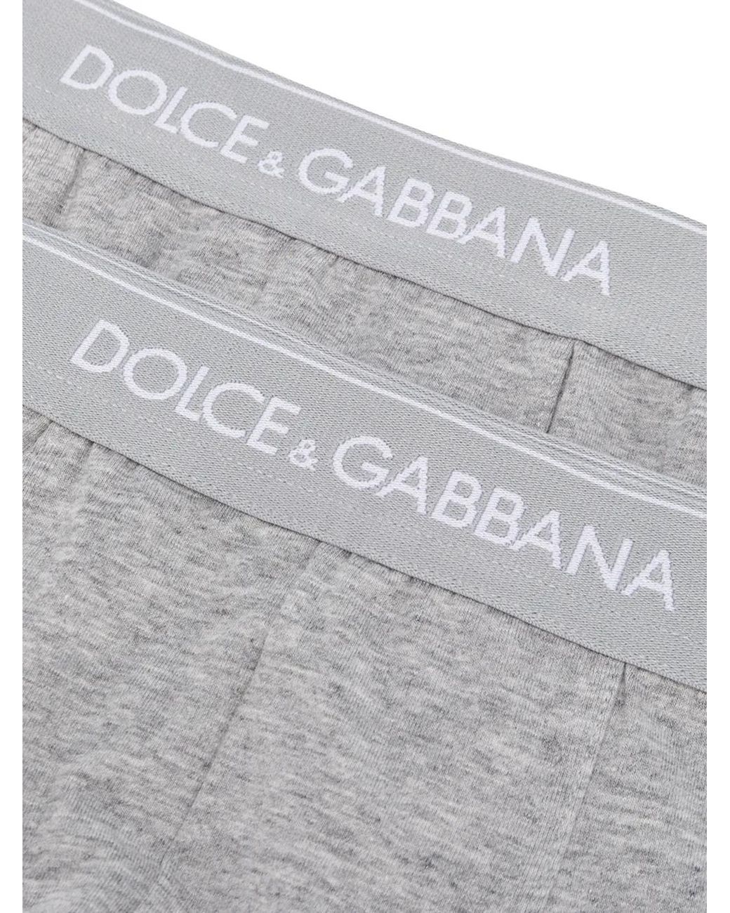Dolce & Gabbana Gray Stretch Cotton Boxers Two-pack for men