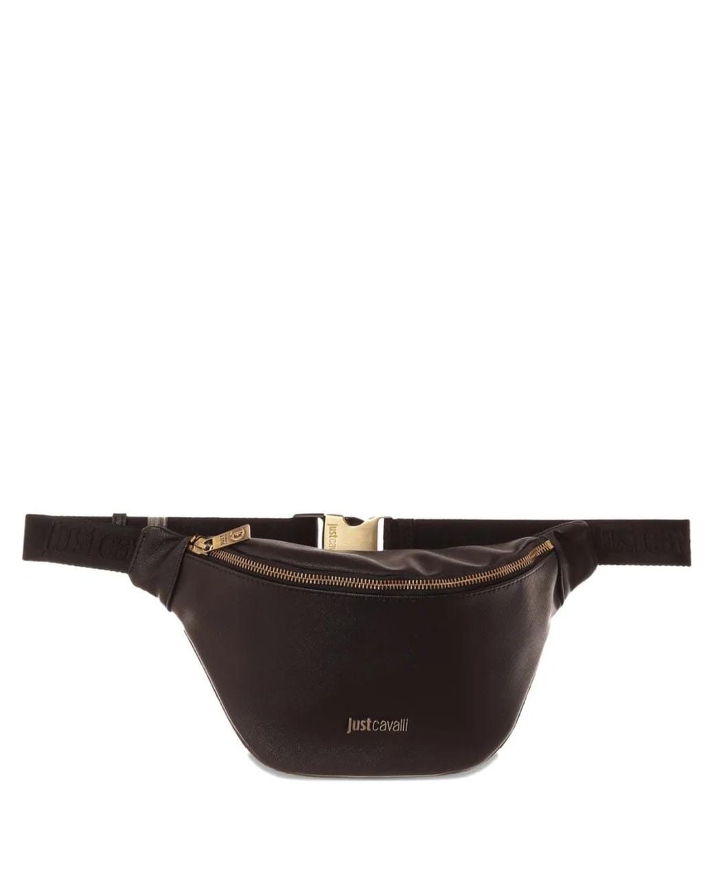 Just Cavalli Black Logo-Detail Belt Bag for men