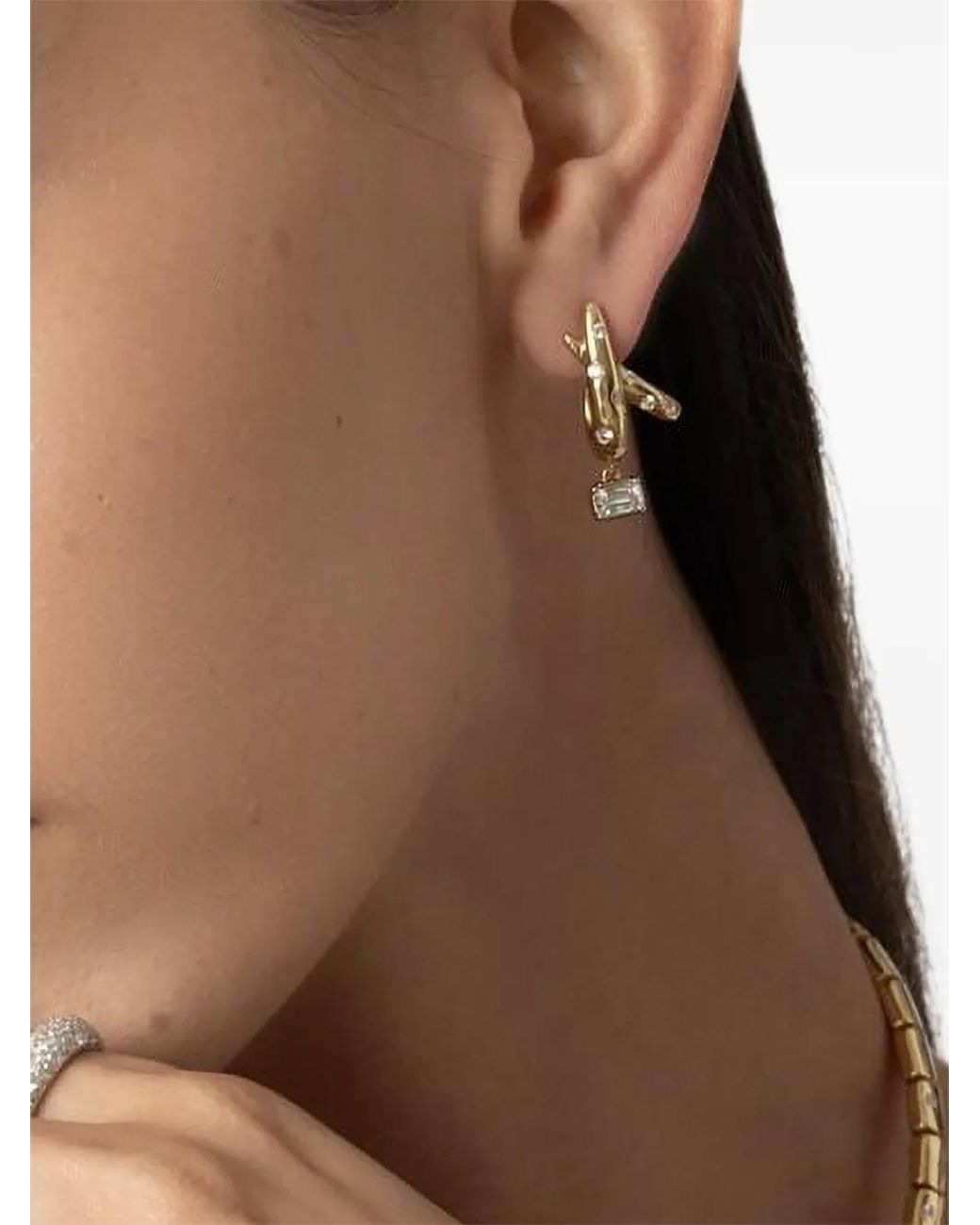 Kwiat Metallic Cobblestone Ashoka Diamond Crossover Earrings