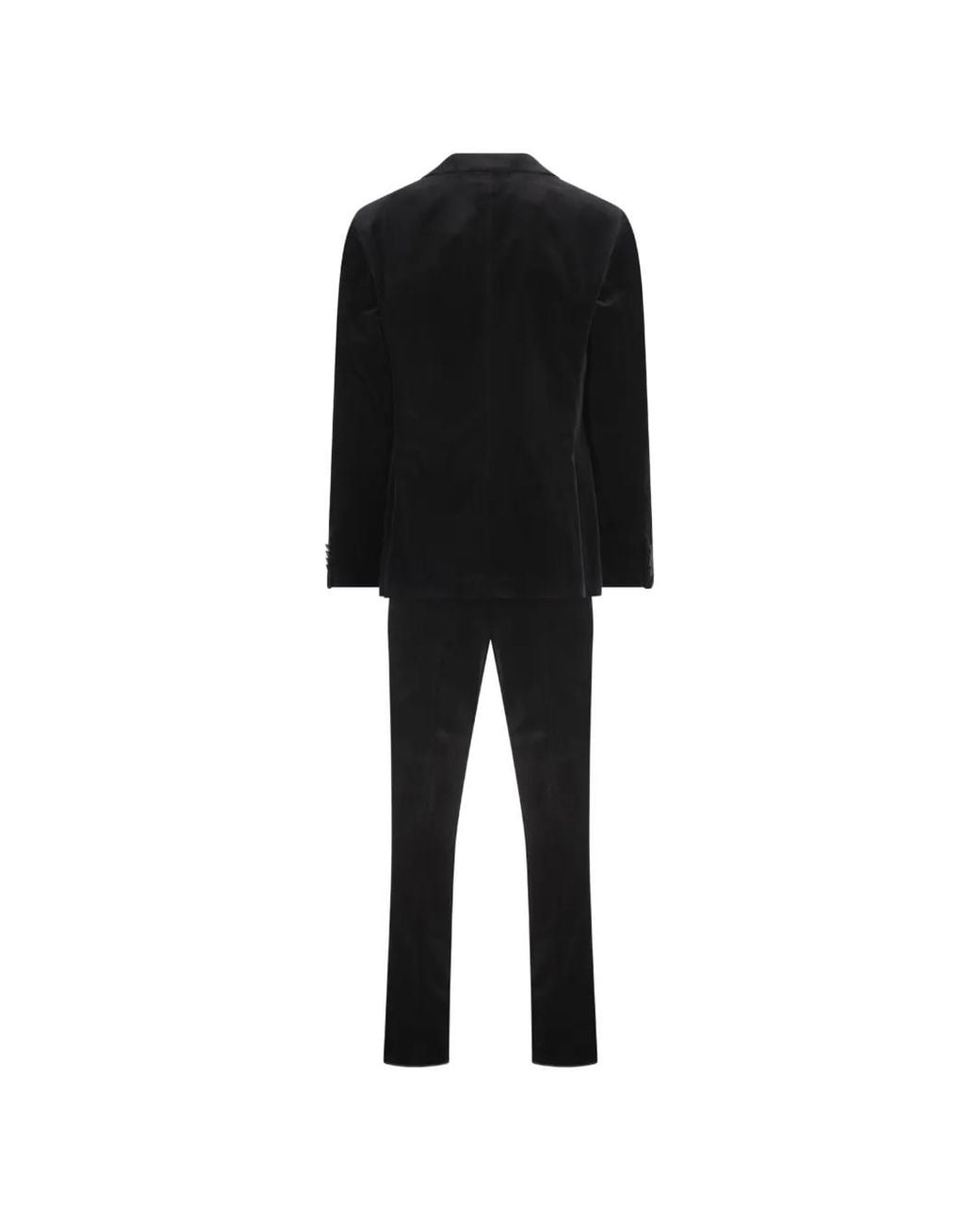Ferragamo Black Velvet Single-Breasted Suit for men
