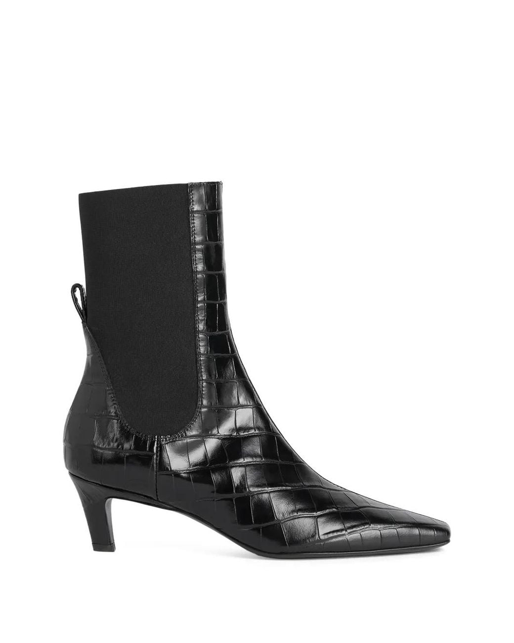 Totême Black Embossed Chelsea Boots