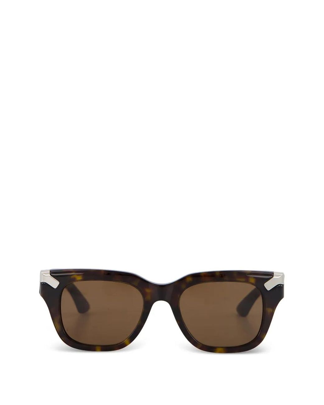McQueen Brown Punk Rivet Square-Frame Sunglasses for men