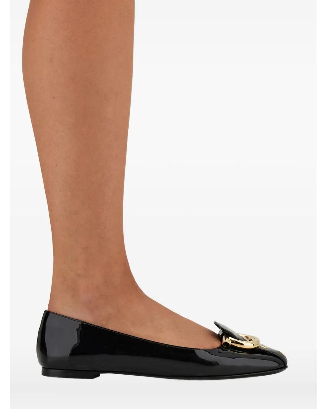 Ferragamo Black Gancini Ballet Flats