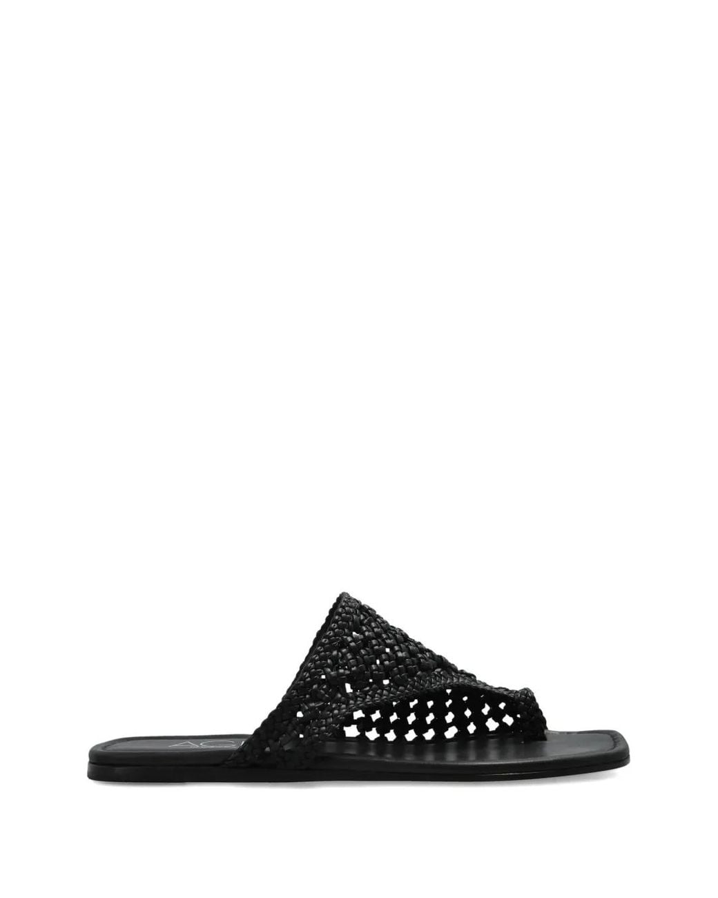 Agl Attilio Giusti Leombruni Black Elsy Woven Thong Sandals
