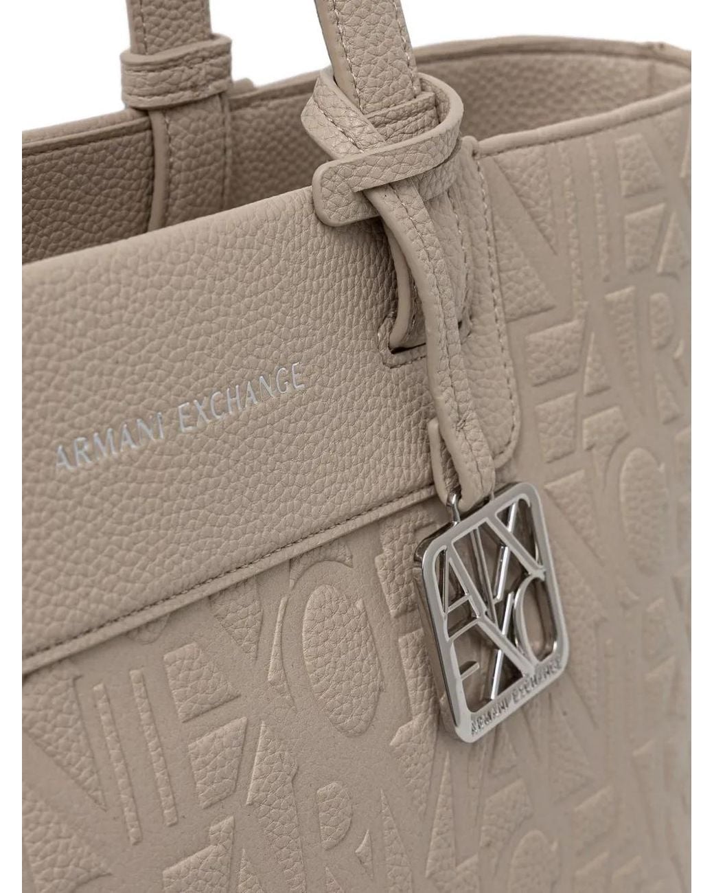 ARMANI EXCHANGE Natural Logo-Embossed Grained Tote Bag