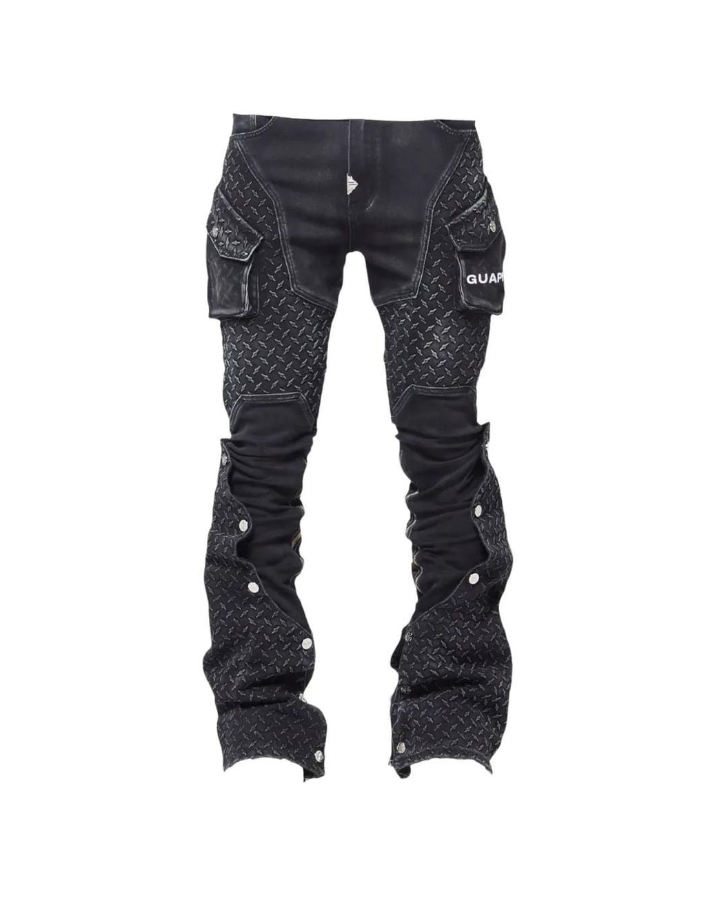 GUAPI Blue Jean Droit À Empiècements Patchwork for men