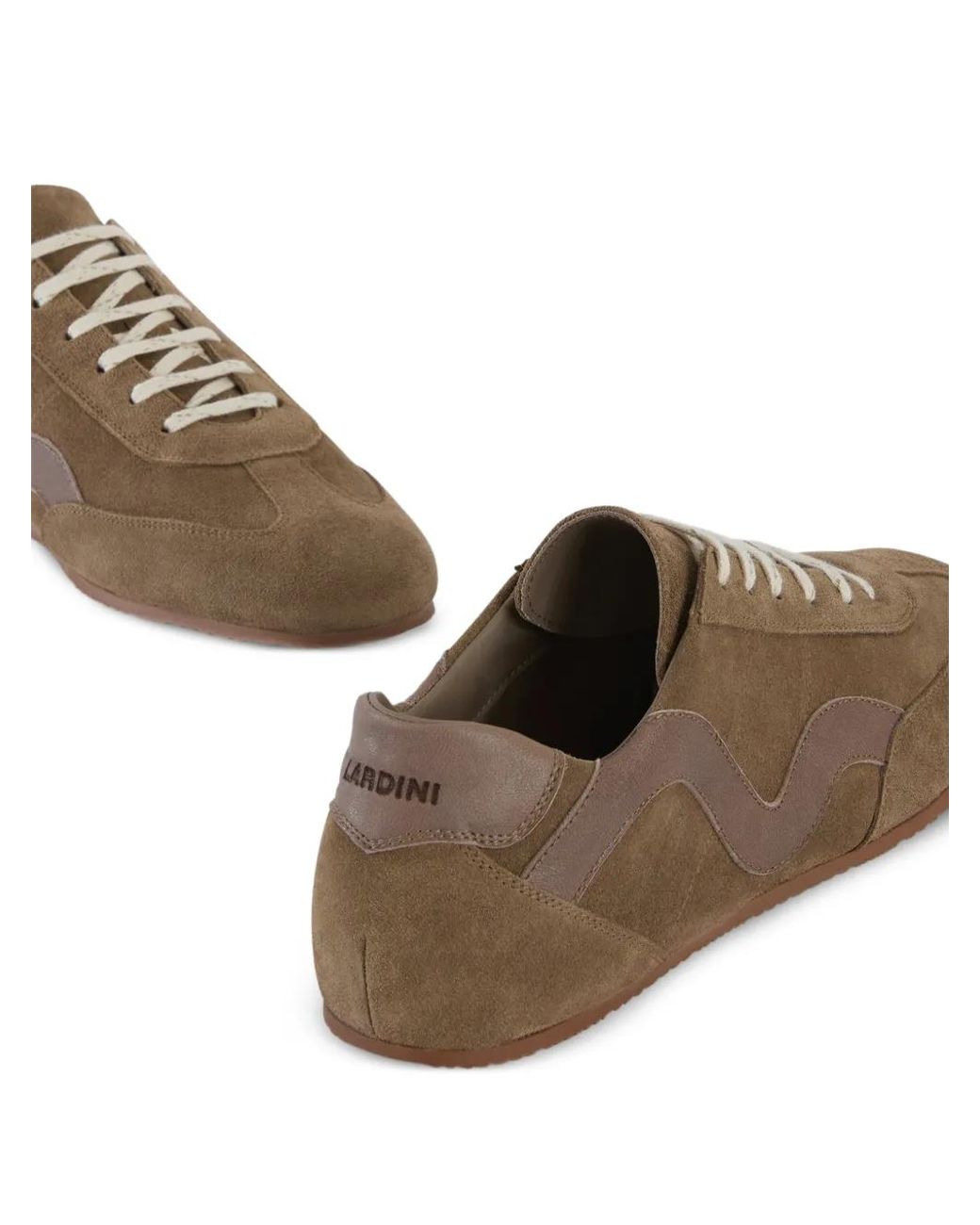 Lardini Brown Minimalist Suede Sneakers for men