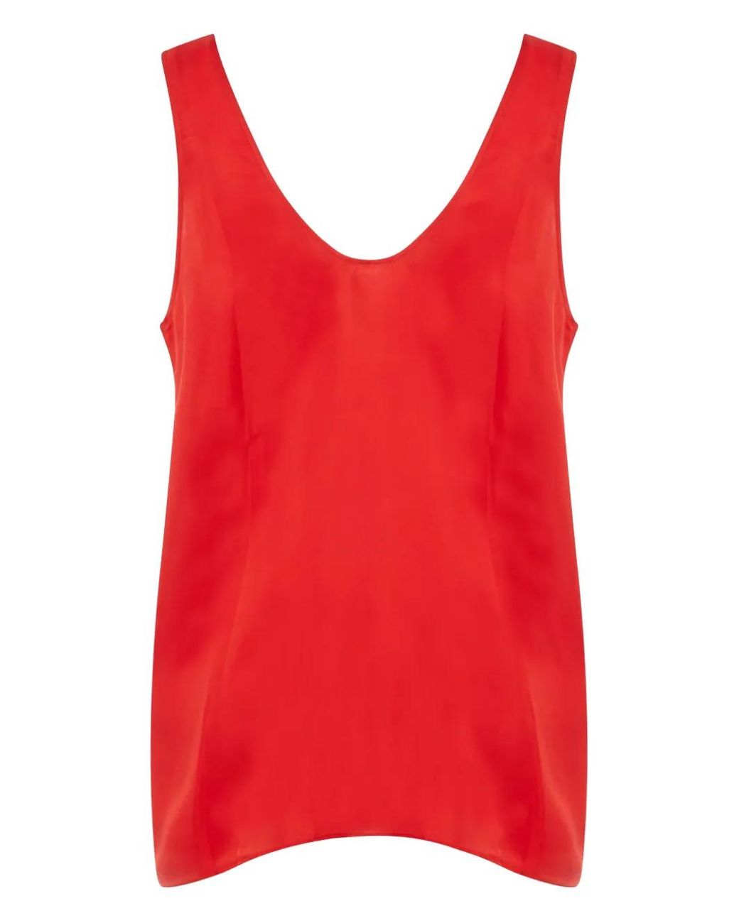 Another Tomorrow Red V-Neck Top