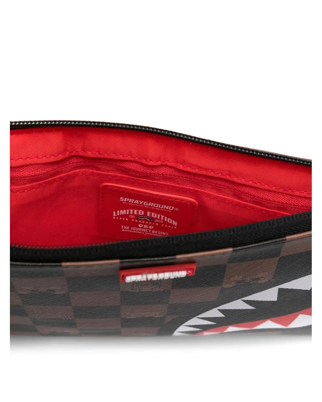 Sprayground Brown Checked Messenger Bag for men