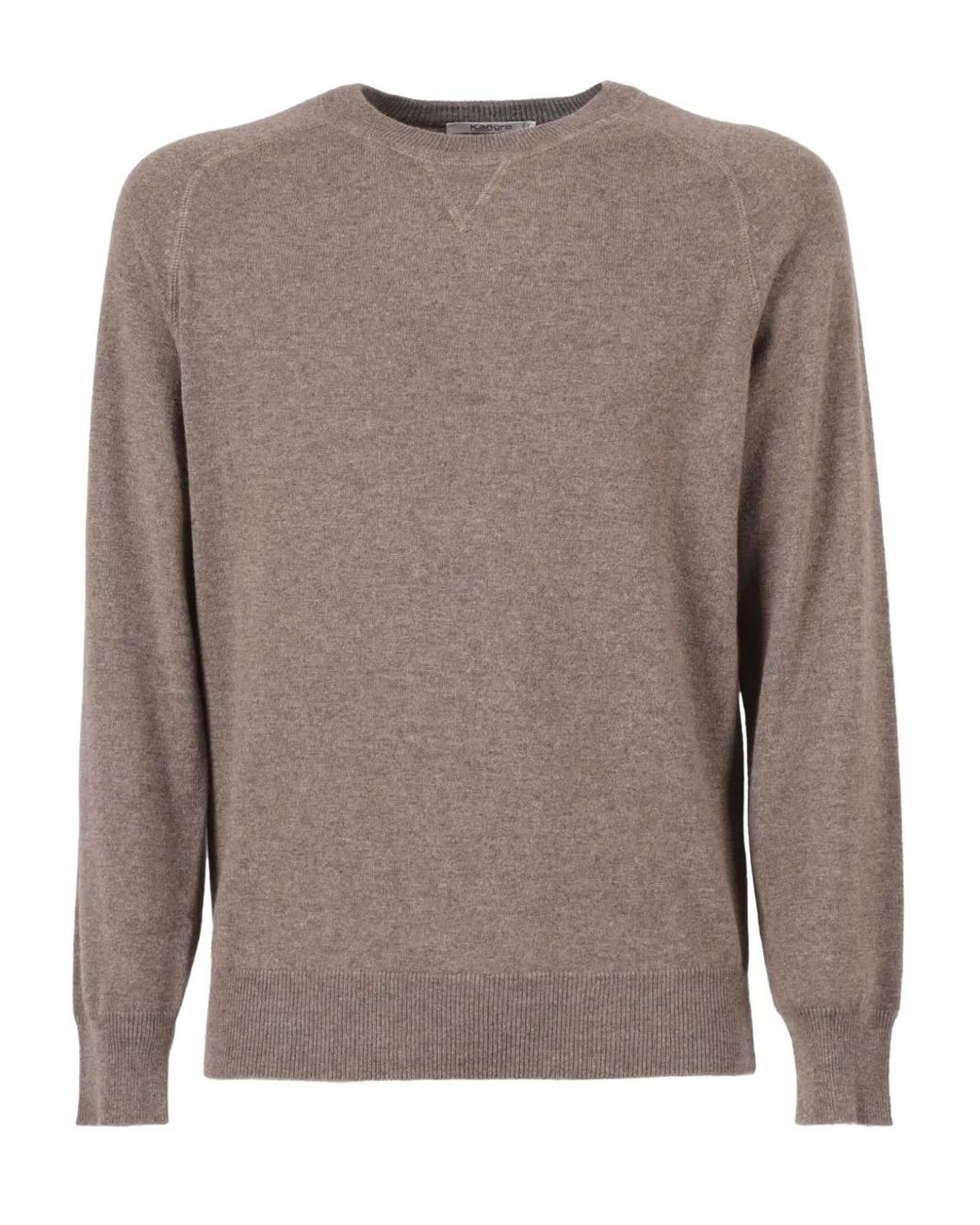 Kangra Brown Crew-Neck Triangle Sweater for men