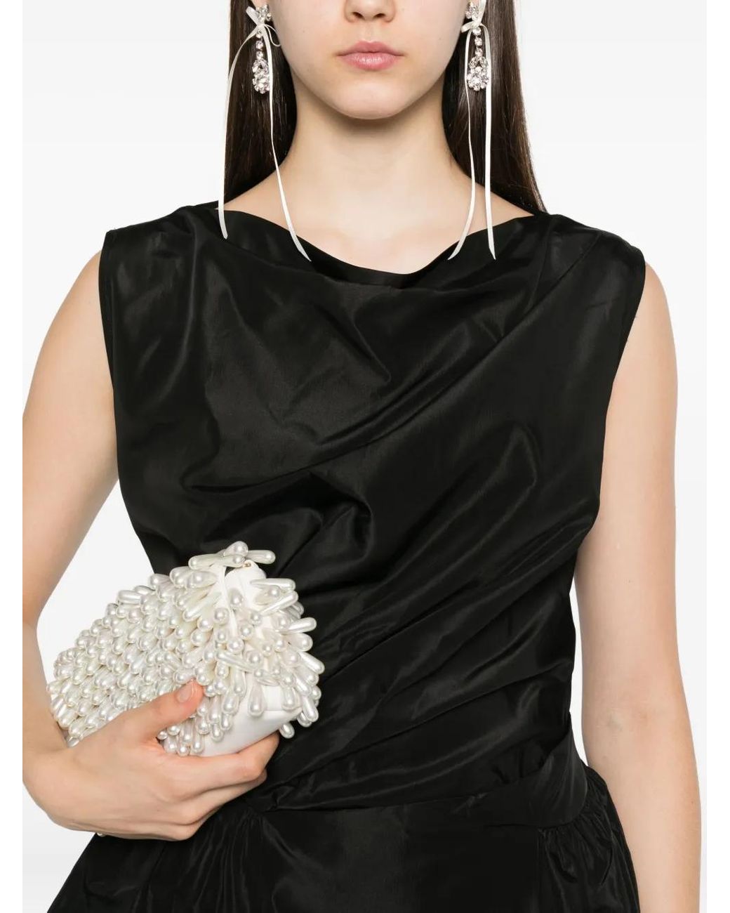 Simone Rocha Black Draped Peplum Top
