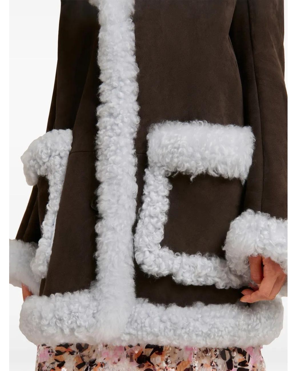 Marni Gray Logo-Patch Pocket Leather Jacket