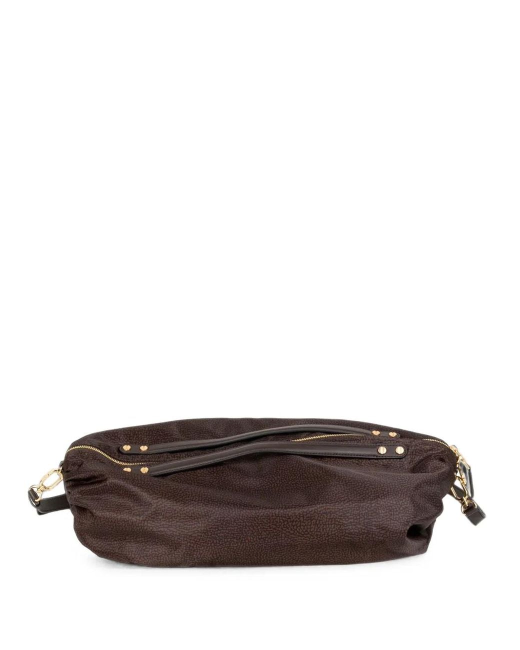 Borbonese Brown Op Art-Print Clutch Bag