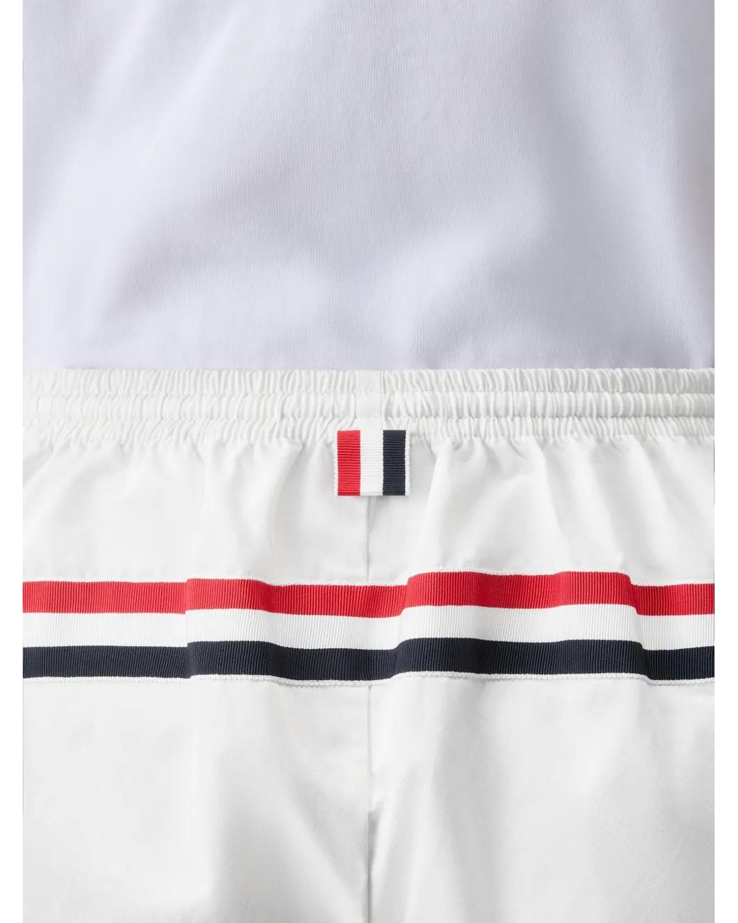 Thom Browne White Tech Track Mini Shorts