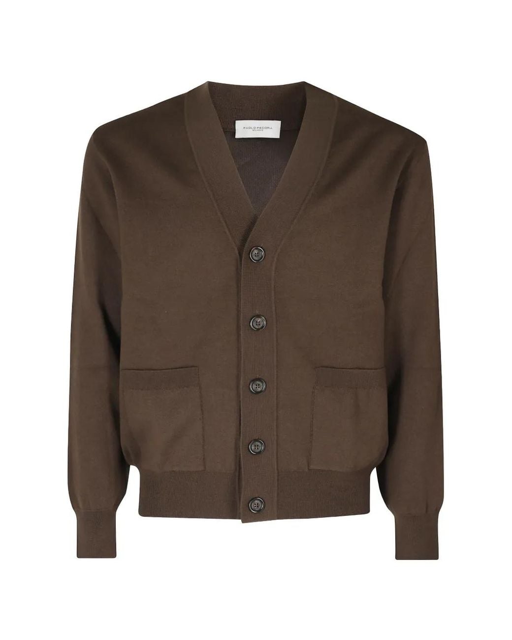 Paolo Pecora Brown Button-Up Cardigan for men
