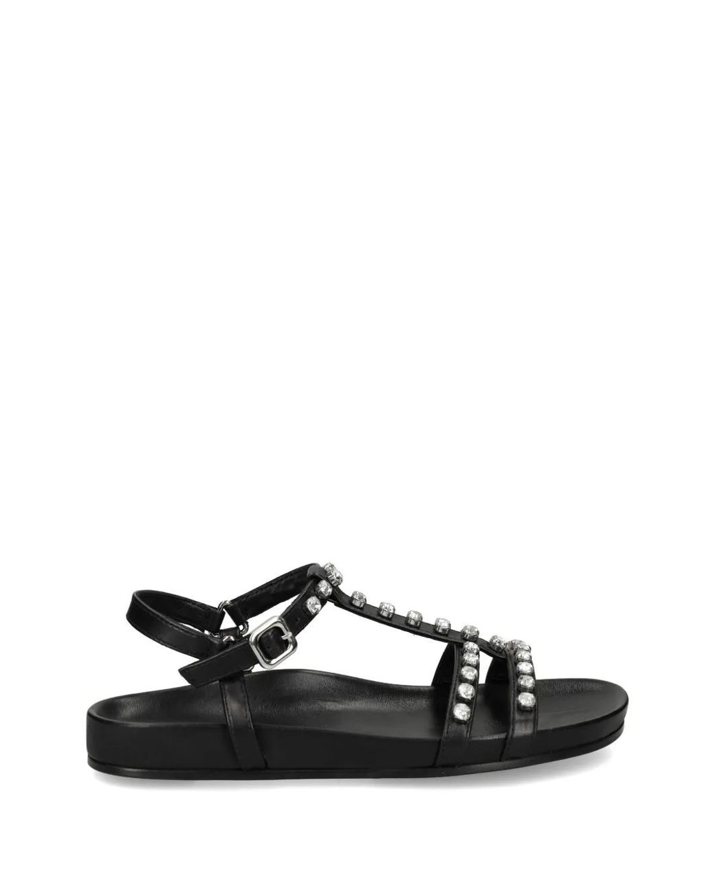 Kennel & Schmenger Black Crystal-Embellished Leather Sandals